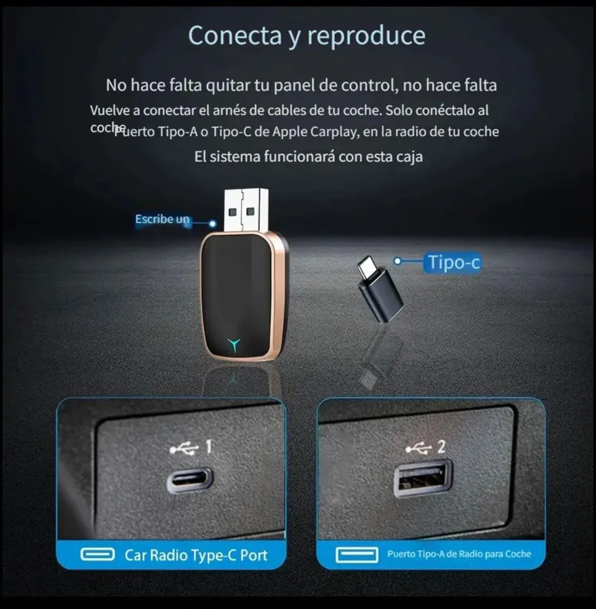Adaptador Inalámbrico Carplay y Android Auto